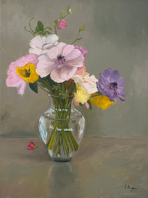 oil painting by Karen d’Angeac Mihm titled Spring Bouquet