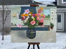 Original art for sale at UGallery.com | Summer Bouquet by Karen d’Angeac Mihm | $1,575 | oil painting | 24' h x 30' w | thumbnail 3