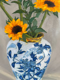 Original art for sale at UGallery.com | Sunflowers in Porcelain Vase by Karen d’Angeac Mihm | $950 | oil painting | 20' h x 16' w | thumbnail 4