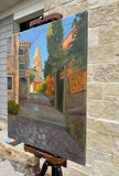 Original art for sale at UGallery.com | The Old Town, Rovinj by Karen d’Angeac Mihm | $950 | oil painting | 20' h x 16' w | thumbnail 2