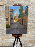 Original art for sale at UGallery.com | The Old Town, Rovinj by Karen d’Angeac Mihm | $950 | oil painting | 20' h x 16' w | thumbnail 3