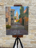 Original art for sale at UGallery.com | The Old Town, Rovinj by Karen d’Angeac Mihm | $650 | oil painting | 20' h x 16' w | thumbnail 3
