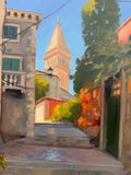 Original art for sale at UGallery.com | The Old Town, Rovinj by Karen d’Angeac Mihm | $950 | oil painting | 20' h x 16' w | thumbnail 4