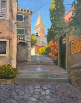 Original art for sale at UGallery.com | The Old Town, Rovinj by Karen d’Angeac Mihm | $650 | oil painting | 20' h x 16' w