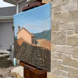 Original art for sale at UGallery.com | The Rooftops of Corfu by Karen d’Angeac Mihm | $575 | oil painting | 12' h x 12' w | thumbnail 2