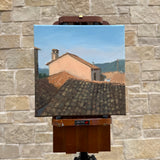 Original art for sale at UGallery.com | The Rooftops of Corfu by Karen d’Angeac Mihm | $375 | oil painting | 12' h x 12' w | thumbnail 3