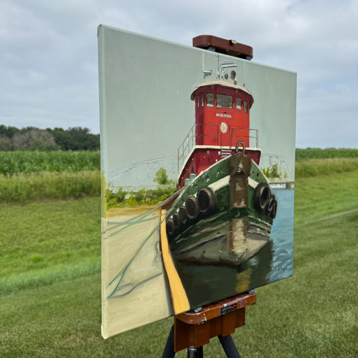 Tugboat by Karen d’Angeac Mihm |  Side View of Artwork 
