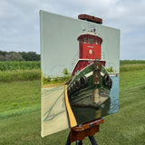 Original art for sale at UGallery.com | Tugboat by Karen d’Angeac Mihm | $850 | oil painting | 20' h x 20' w | thumbnail 2