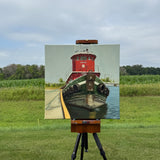 Original art for sale at UGallery.com | Tugboat by Karen d’Angeac Mihm | $850 | oil painting | 20' h x 20' w | thumbnail 3