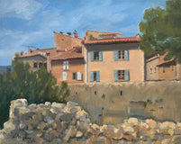 Original art for sale at UGallery.com | Village in the South of France by Karen d’Angeac Mihm | $650 | oil painting | 16' h x 20' w | thumbnail 1