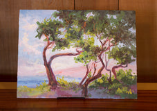 Original art for sale at UGallery.com | Beach Windows: Windbent by Karen E Lewis | $450 | oil painting | 12' h x 16' w | thumbnail 3