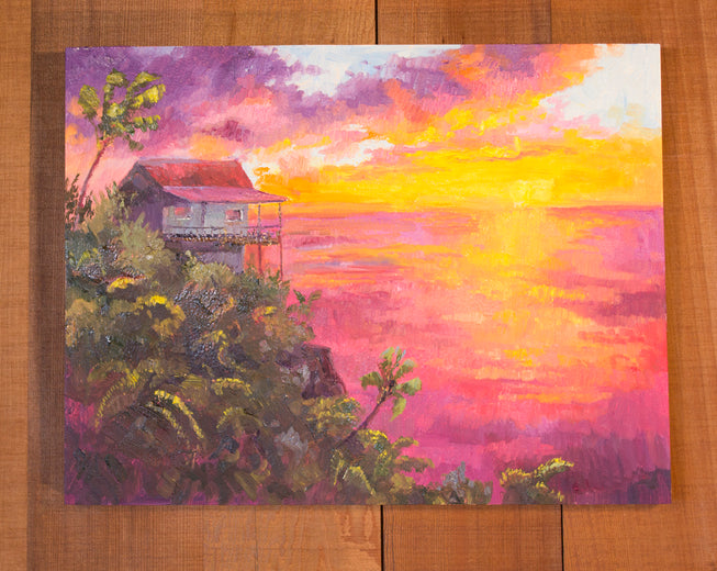 Cliffside Perch by Karen E Lewis |  Context View of Artwork 