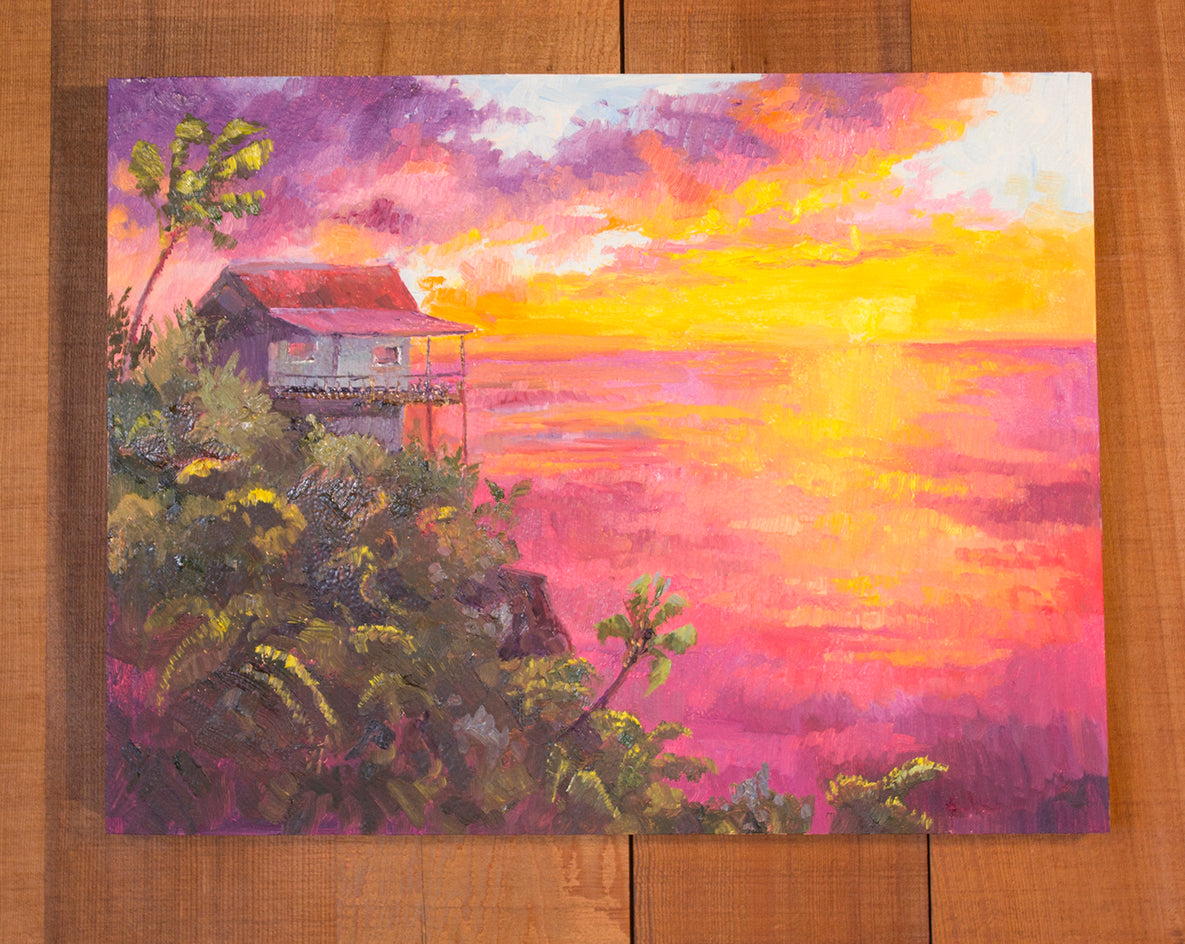 Cliffside Perch by Karen E Lewis |  Context View of Artwork 