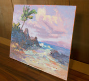 Original art for sale at UGallery.com | Secret Beach by Karen E Lewis | $450 | oil painting | 12' h x 16' w | thumbnail 2