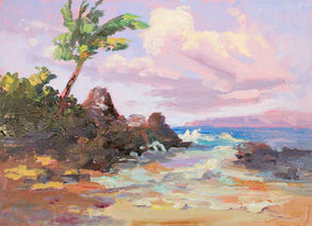 Original art for sale at UGallery.com | Secret Beach by Karen E Lewis | $450 | oil painting | 12' h x 16' w