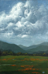 acrylic painting by Kat Bergman titled Windswept