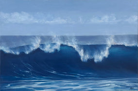 Original art for sale at UGallery.com | Shorebreak by Kat Bergman | $2,500 | oil painting | 25' h x 37' w