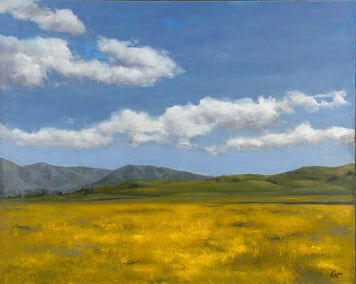 oil painting by Kat Bergman titled Spring Arrives in Hollister