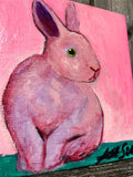 Original art for sale at UGallery.com | Neon Pink Bunny by Kat Silver | $150 | acrylic painting | 4' h x 4' w | thumbnail 4