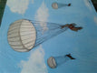 Original art for sale at UGallery.com | Sky Diving Bunnies by Kat Silver | $250 | acrylic painting | 6' h x 6' w | thumbnail 4