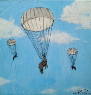 Sky Diving Bunnies by Kat Silver |  Artwork Main Image 