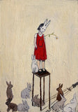 Original art for sale at UGallery.com | Thoughtful Reflection by Kat Silver | $225 | acrylic painting | 6' h x 4' w | thumbnail 1