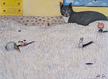 Original art for sale at UGallery.com | Cat Got Your Tongue by Kat Silver | $1,400 | oil painting | 18' h x 24' w | thumbnail 1