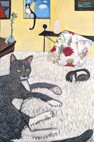 oil painting by Kat Silver titled Chillin Like a Villain