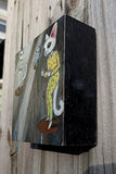 Original art for sale at UGallery.com | Dancing Hoki Poki Cats by Kat Silver | $325 | oil painting | 5.5' h x 5.5' w | thumbnail 2