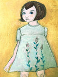 Original art for sale at UGallery.com | Face of Innocence by Kat Silver | $300 | oil painting | 6' h x 6' w | thumbnail 4