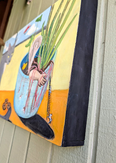 Flip of the Coin by Kat Silver |  Side View of Artwork 