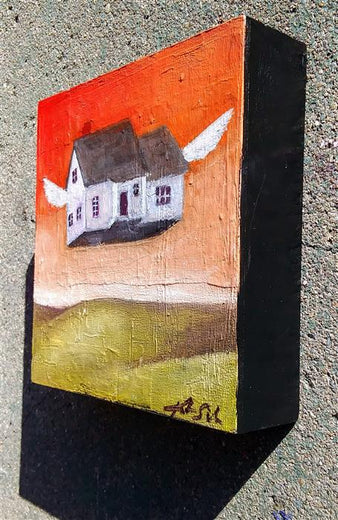 Fly Far Far Away by Kat Silver |  Side View of Artwork 