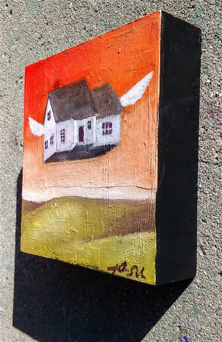 Fly Far Far Away by Kat Silver |  Side View of Artwork 