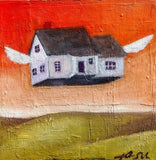 Original art for sale at UGallery.com | Fly Far Far Away by Kat Silver | $275 | oil painting | 5' h x 5' w | thumbnail 1