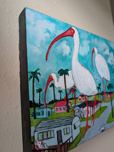 Ibis Invasions Part 2 by Kat Silver |  Side View of Artwork 