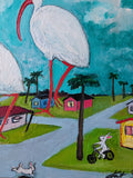 Original art for sale at UGallery.com | Ibis Invasions Part 2 by Kat Silver | $575 | oil painting | 11' h x 14' w | thumbnail 4