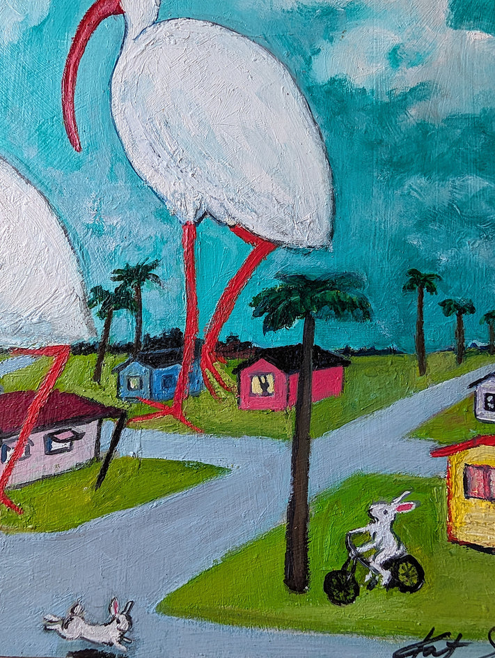 Ibis Invasions Part 2 by Kat Silver |  Closeup View of Artwork 