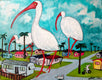 Original art for sale at UGallery.com | Ibis Invasions Part 2 by Kat Silver | $575 | oil painting | 11' h x 14' w | thumbnail 1