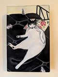 Original art for sale at UGallery.com | Lounging Diva by Kat Silver | $375 | oil painting | 9' h x 6' w | thumbnail 3