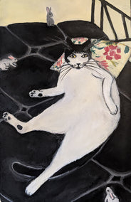 oil painting by Kat Silver titled Lounging Diva