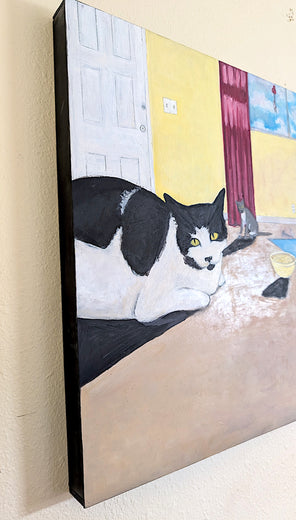 Purfectly Peaceful by Kat Silver |  Side View of Artwork 