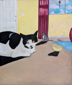 oil painting by Kat Silver titled Purfectly Peaceful