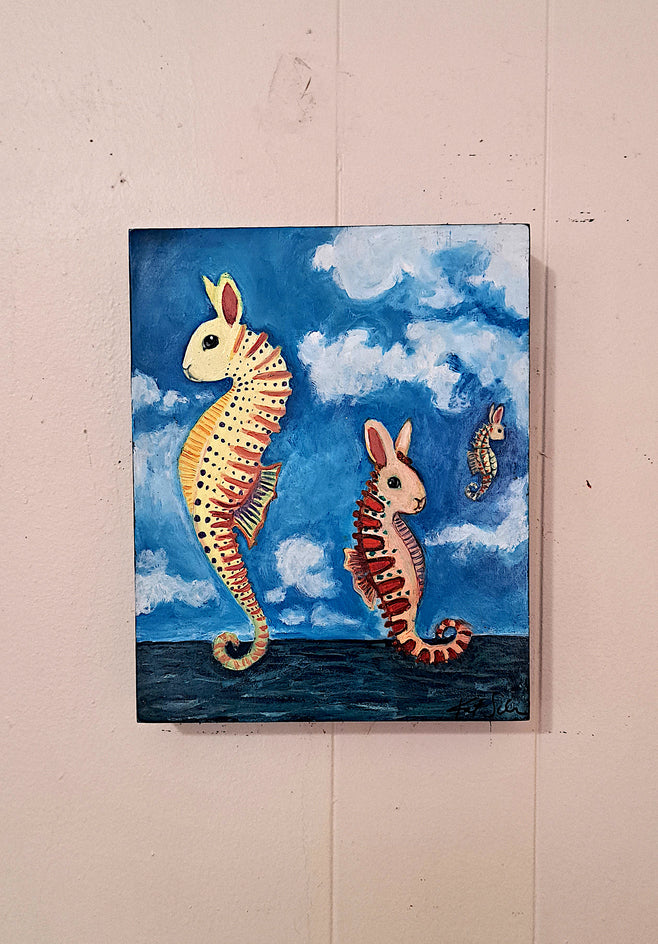 Sea Horse Bunnies by Kat Silver |  Context View of Artwork 