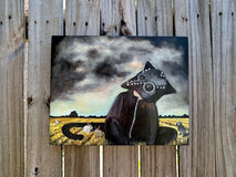 Original art for sale at UGallery.com | Storm Brewing by Kat Silver | $675 | oil painting | 11' h x 14' w | thumbnail 3