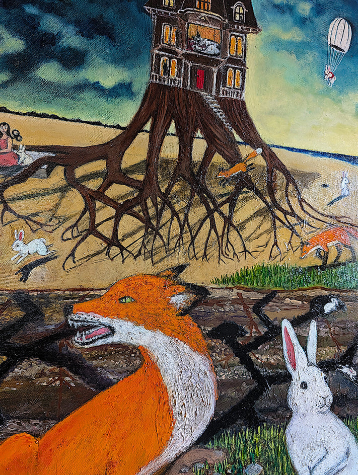 The Spilt by Kat Silver |  Closeup View of Artwork 