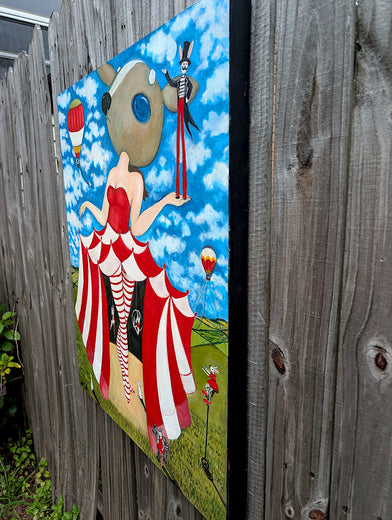 Under the Tent by Kat Silver |  Side View of Artwork 