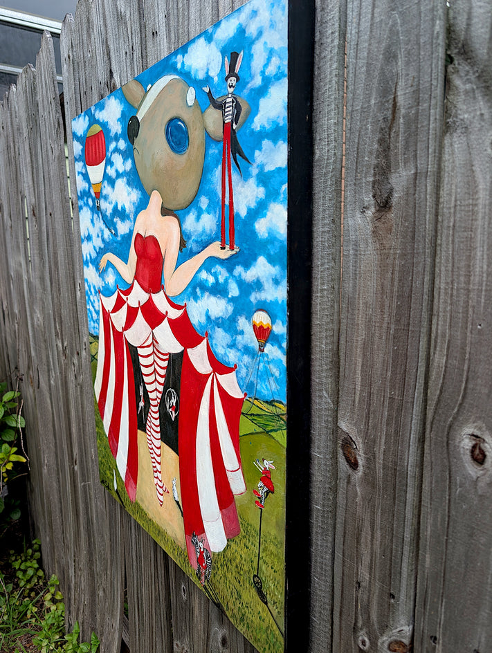 Under the Tent by Kat Silver |  Side View of Artwork 