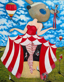 oil painting by Kat Silver titled Under the Tent