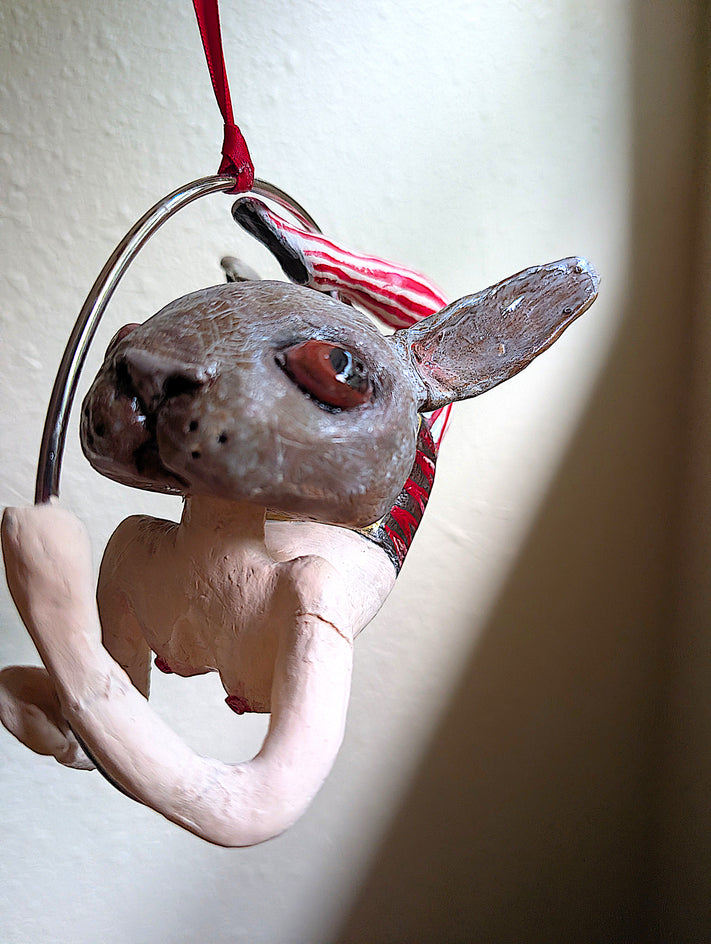 Bunny Trapeze by Kat Silver |  Closeup View of Artwork 