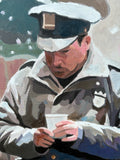 Original art for sale at UGallery.com | Cold Case by Keith Thomson | $2,700 | oil painting | 16' h x 24' w | thumbnail 4